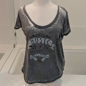 William Rast gray distressed t-shirt size large